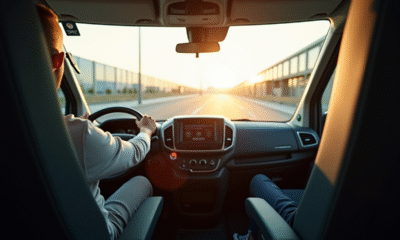 Conducteur dans l intérieur spacieux du Peugeot Boxer
