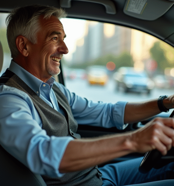 Conducteur de taxi homme dans l intérieur du véhicule
