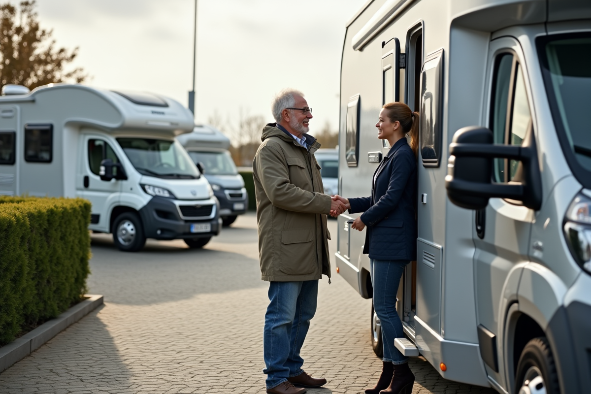 Senior souriant serrant la main d