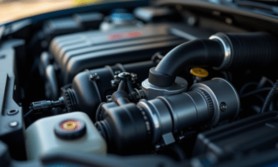 Moteur turbo d'une voiture avec capteur de pression de boost en gros plan