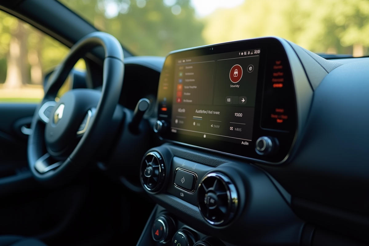 Tableau de bord de Renault Clio 4 en plein jour